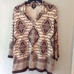 Talbot's 3/4 length sleeve shirt Brown